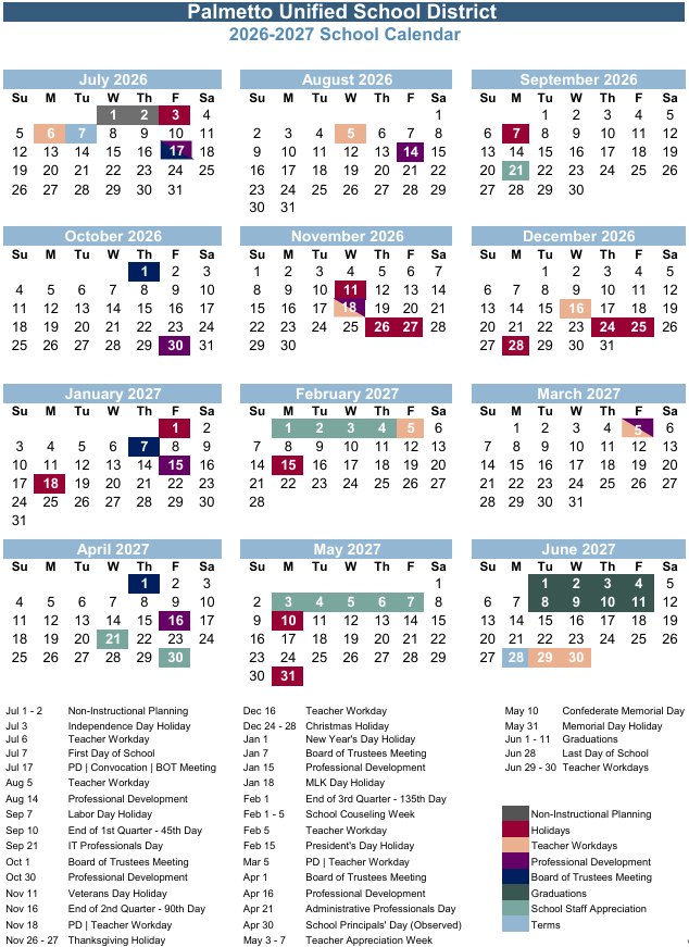 Board Approved Calendar
